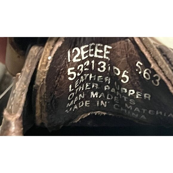 Eva-Tech Shoes Men 12 EEEE Footonic II Slip On Brown Leather Hook & Loop Comfort - Picture 10 of 10